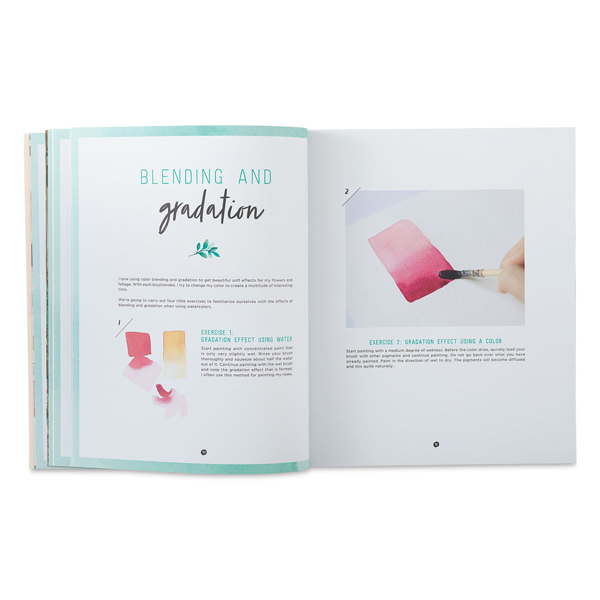 DIY Watercolor Flowers - Inside chapter on Blending and Gradation