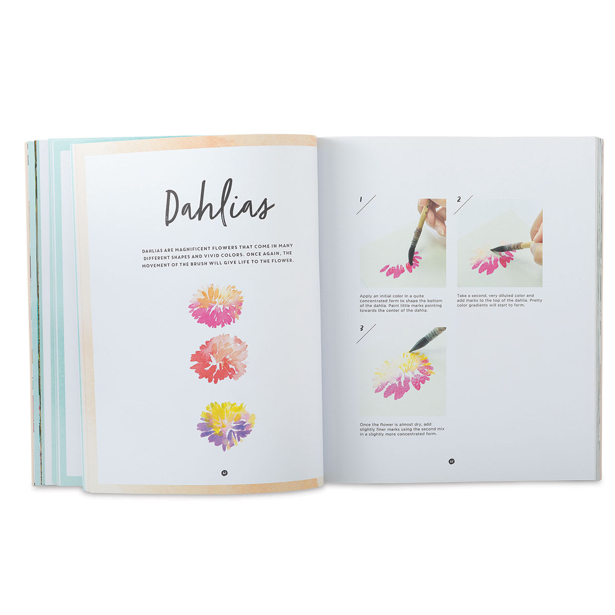 DIY Watercolor Flowers - Inside chapter on Dahlias