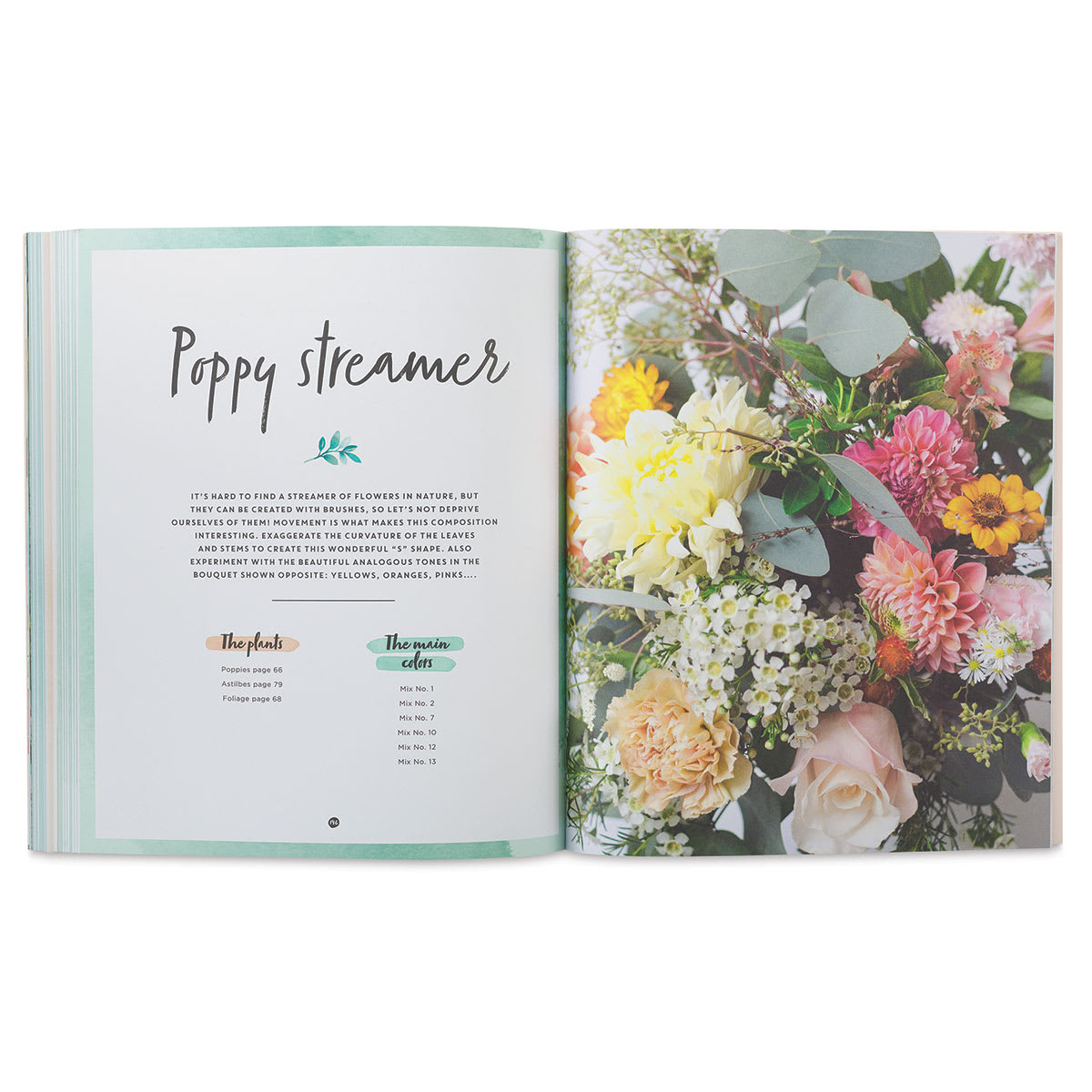 DIY Watercolor Flowers - Inside chapter on painting Poppy Streamers