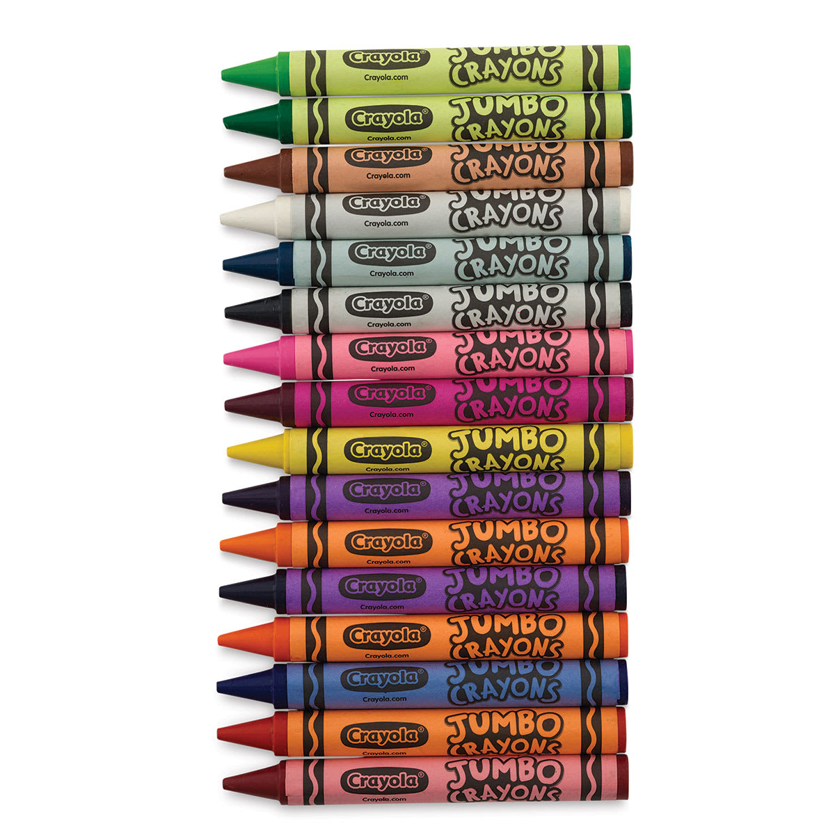 Crayola Jumbo Crayons - Set of 16, crayons laid out