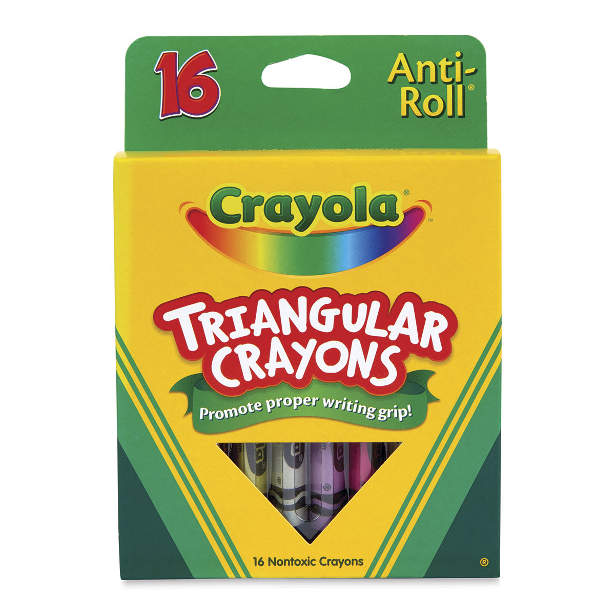 Crayola Triangular Crayons - Set of 16, front of the packaging