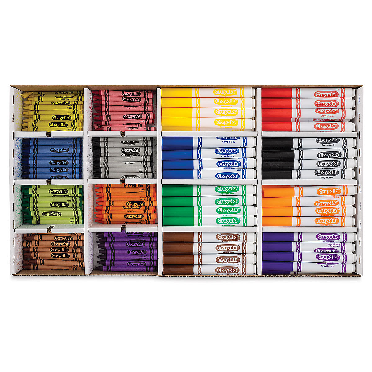 Crayola Combo Classpack - Regular Size Crayons and Non-Washable Markers, Pkg of 256