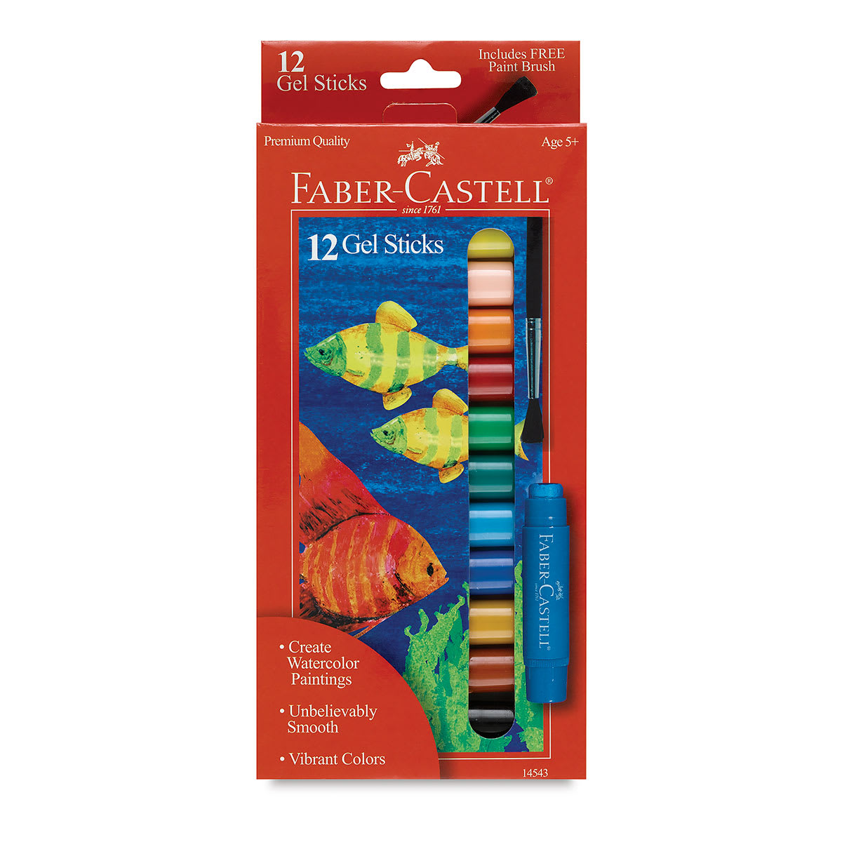 Faber-Castell Gel Sticks - Set of 13, Assorted Colors, font of the packaging