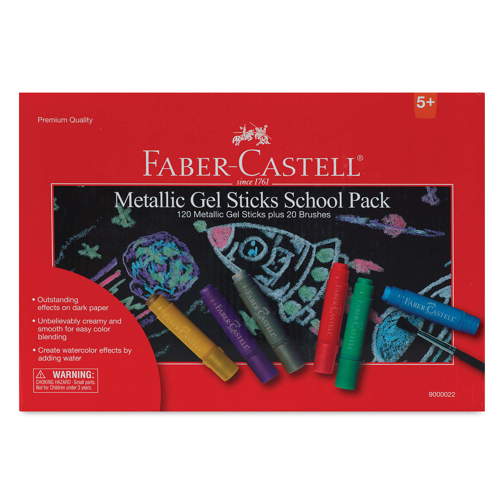 Faber-Castell Gel Sticks -  Set of 140, Metallic Colors, front of the packaging