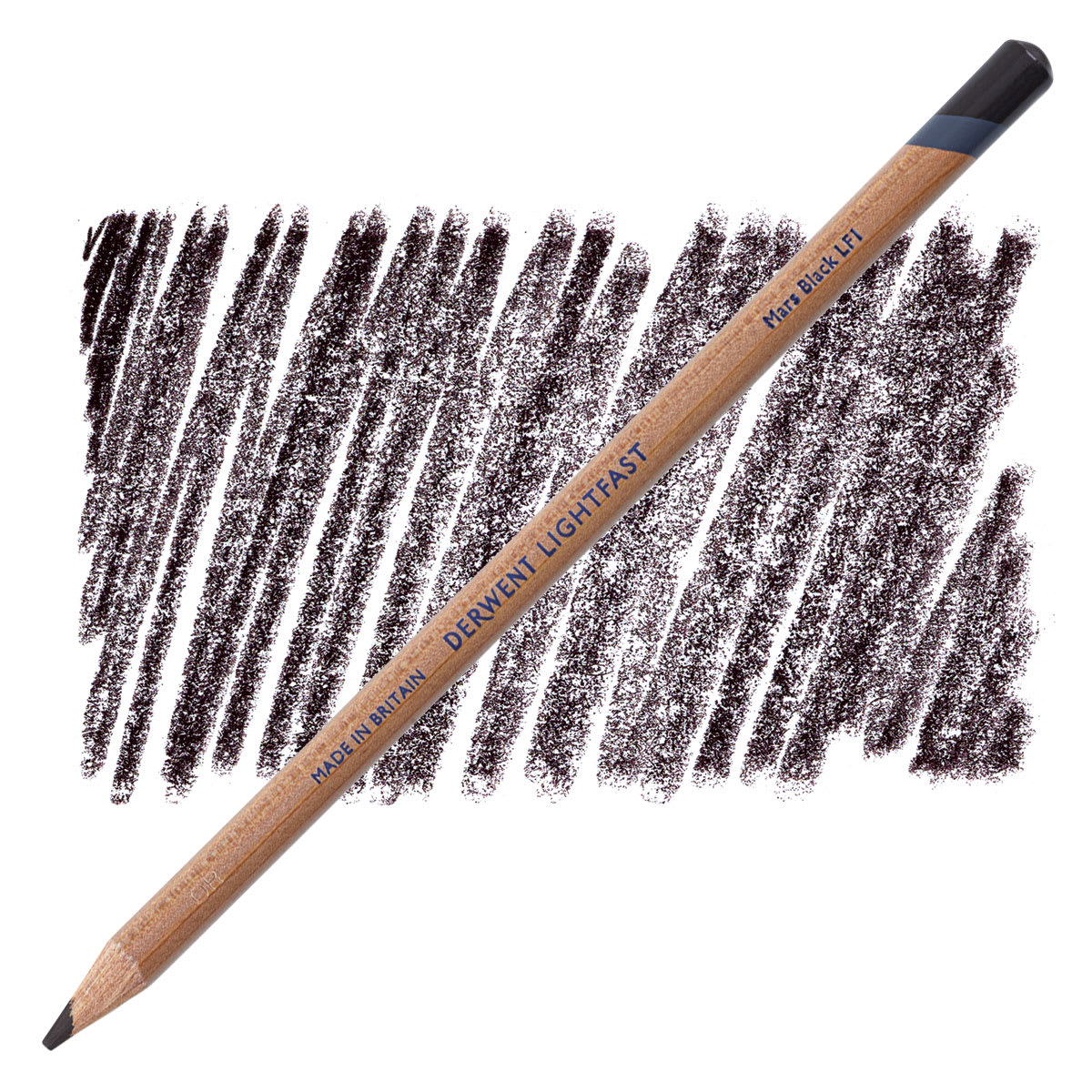 Derwent Lightfast Colored Pencil - Mars Black pencil and swatch
