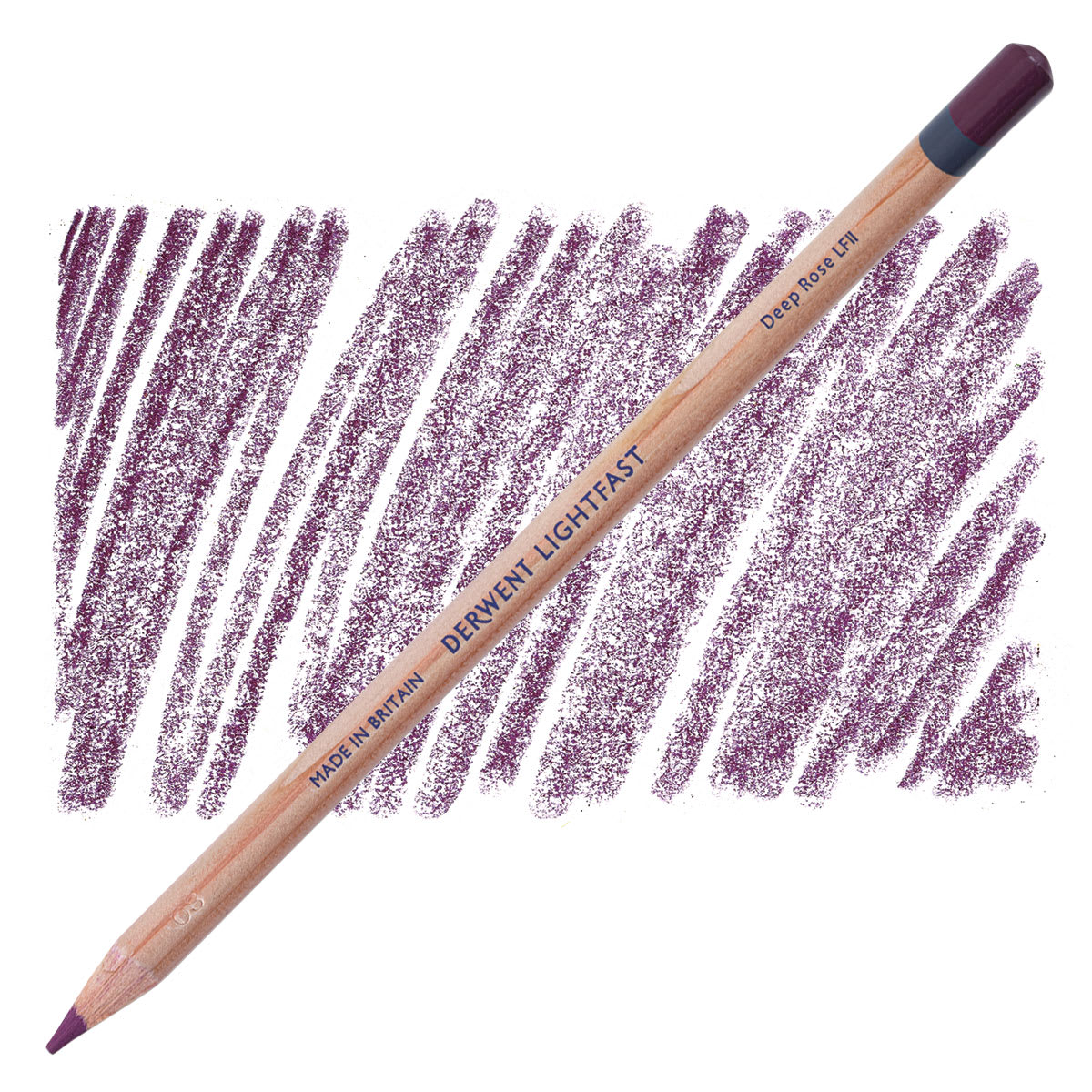 Derwent Lightfast Colored Pencil - Deep Rose pencil and swatch