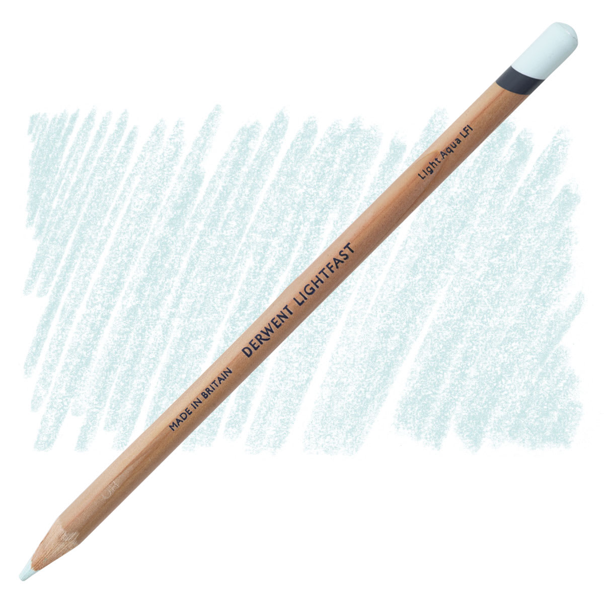 Derwent Lightfast Colored Pencil - Light Aqua pencil and swatch