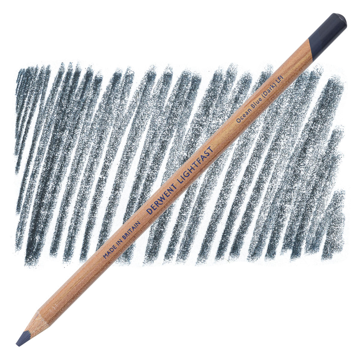 Derwent Lightfast Colored Pencil - Ocean Blue Dark pencil and swatch