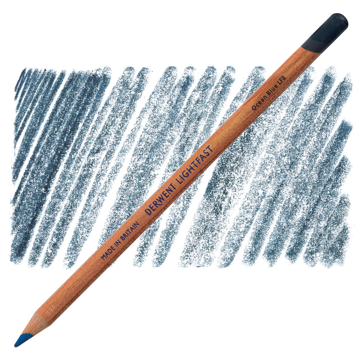 Derwent Lightfast Colored Pencil - Ocean Blue pencil and swatch