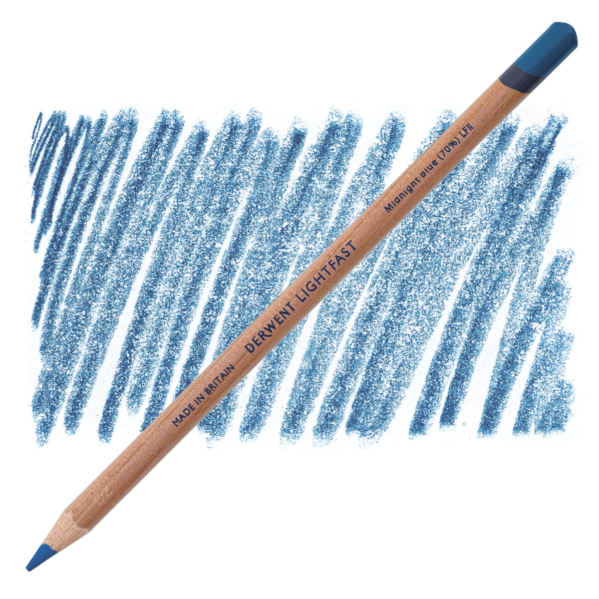 Derwent Lightfast Colored Pencil - Midnight Blue 70% pencil and swatch