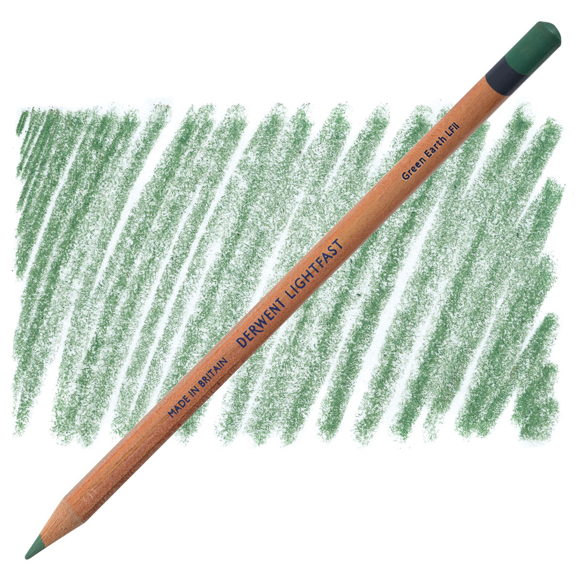 Derwent Lightfast Colored Pencil - Green Earth pencil and swatch