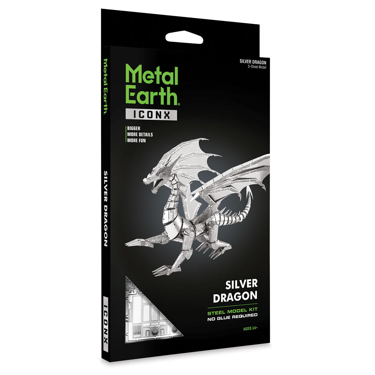 Metal Earth Dragon 3D Metal Model Kit - Silver Dragon (package)