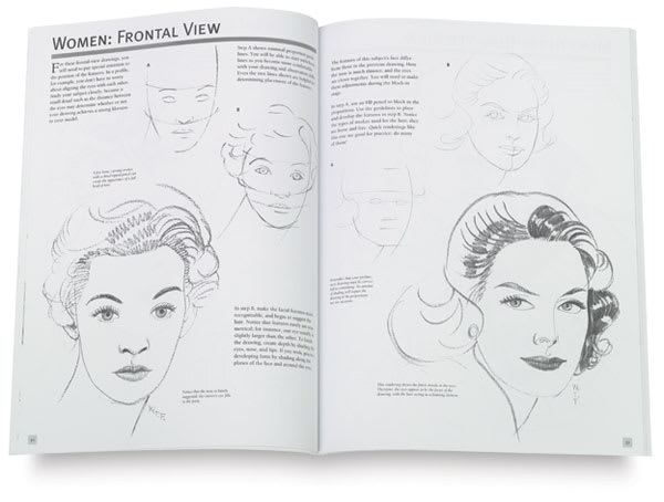 The Art of Drawing People - Inside spread showing women's heads