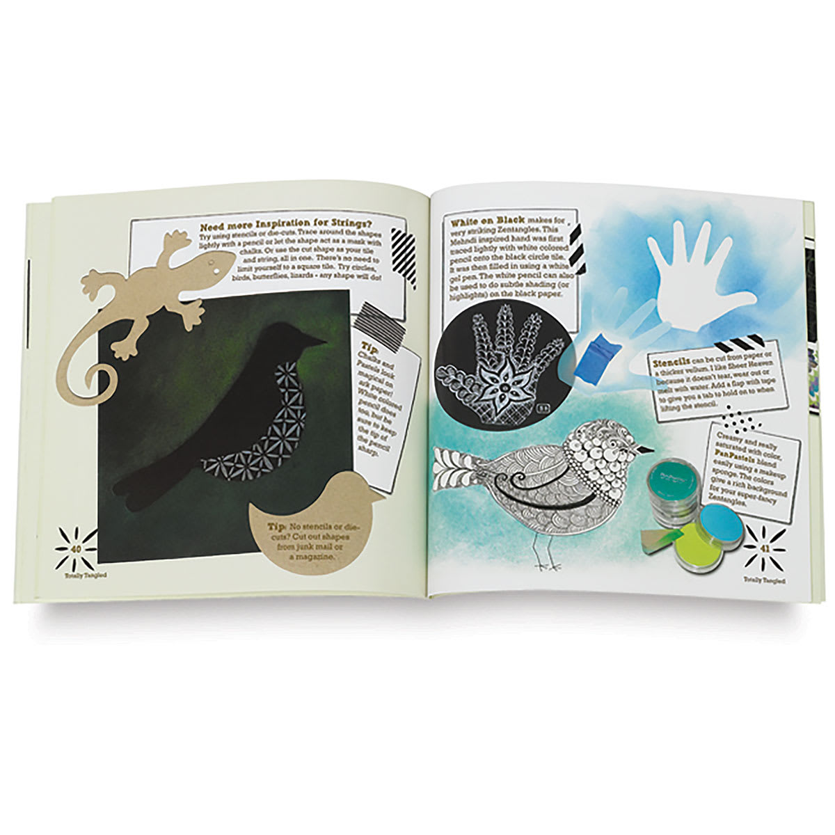 Totally Tangled: Zentangle and Beyond! - Ideas for White on Black designs
