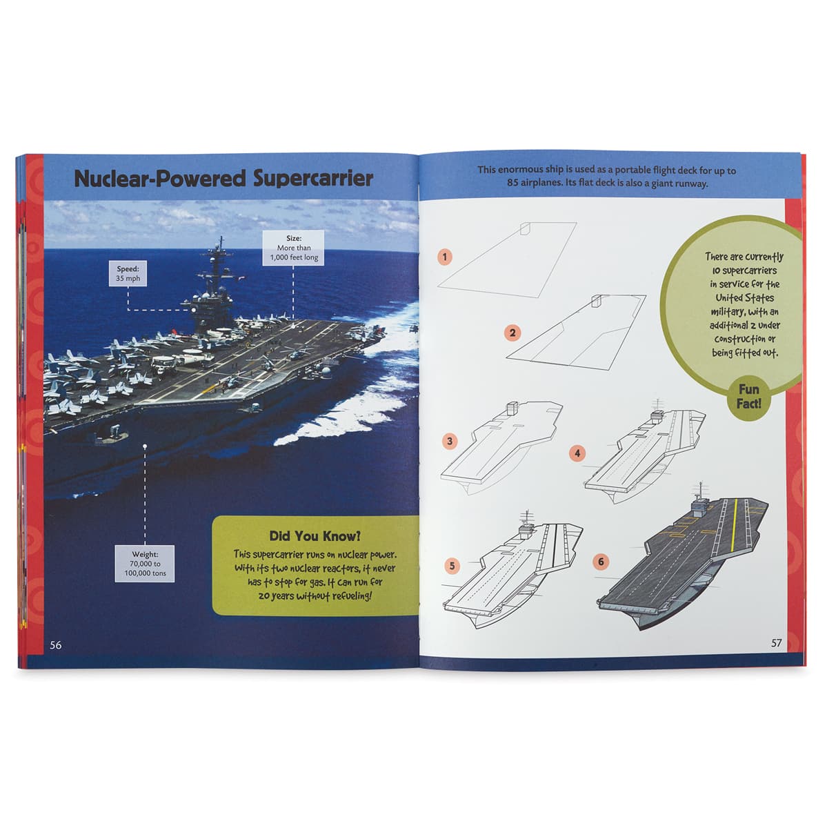 Learn to Draw Military Machines - Spread showing steps to draw a Submarine