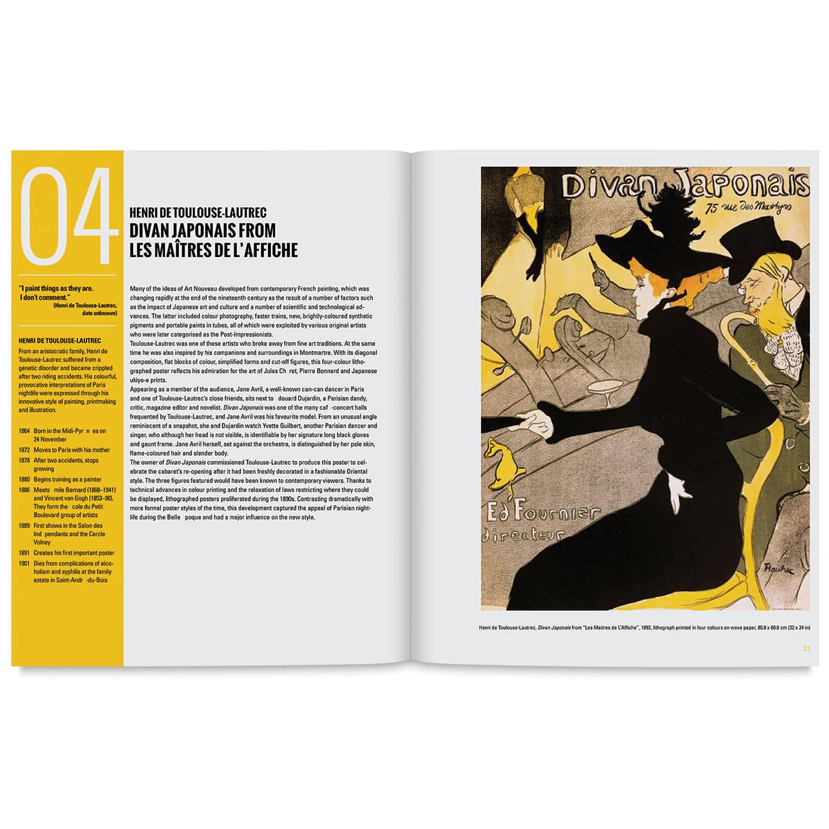 Art Nouveau: 50 Works of Art You Should Know - Spread about Toulouse-Lautrec

