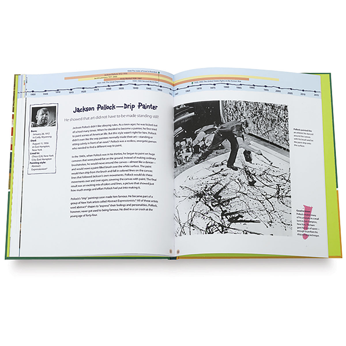 13 American Artists Children Should Know - Spread discussing Jackson Pollock