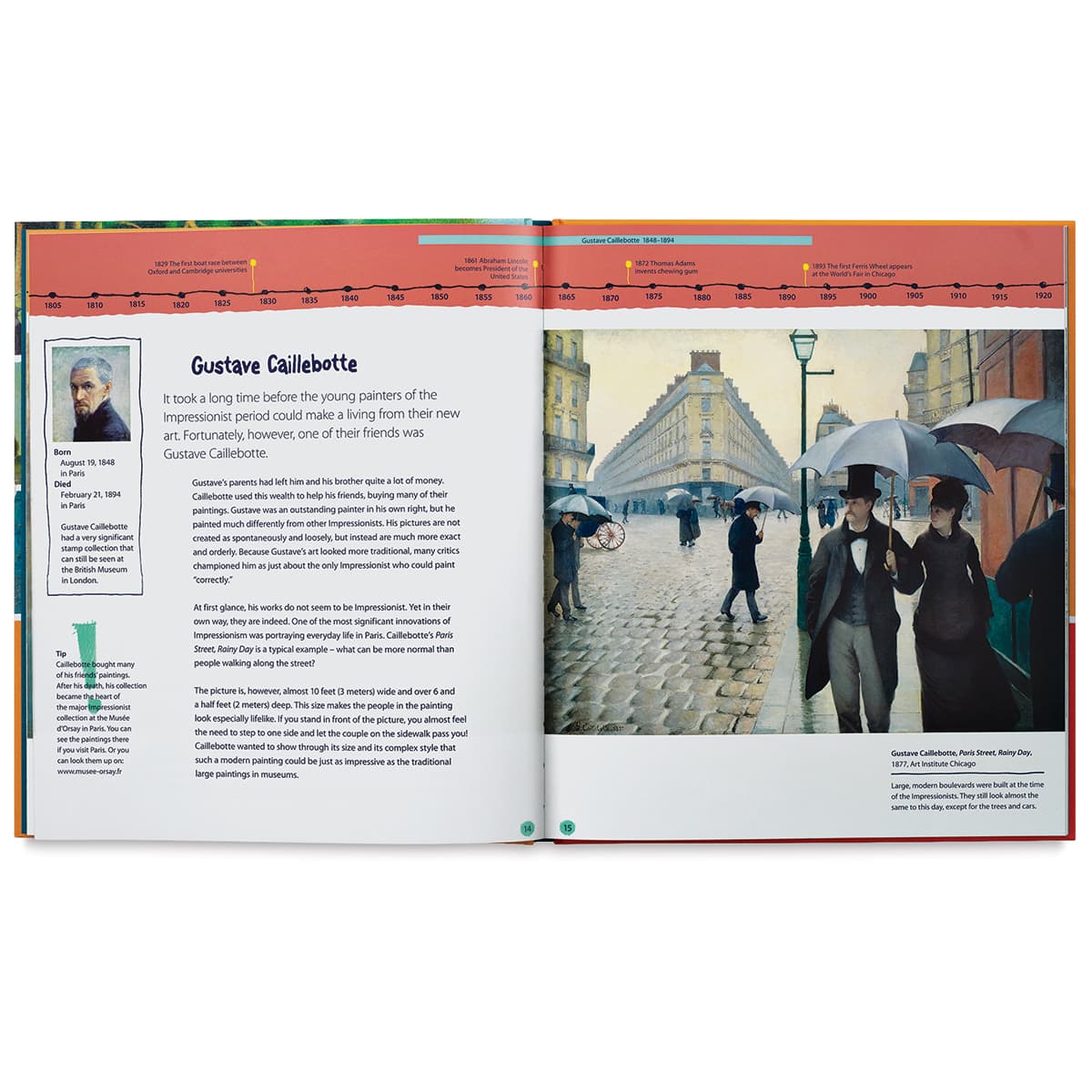 Impressionism: 13 Artists Children Should Know - Spread of Caillebotte's Rainy Day
