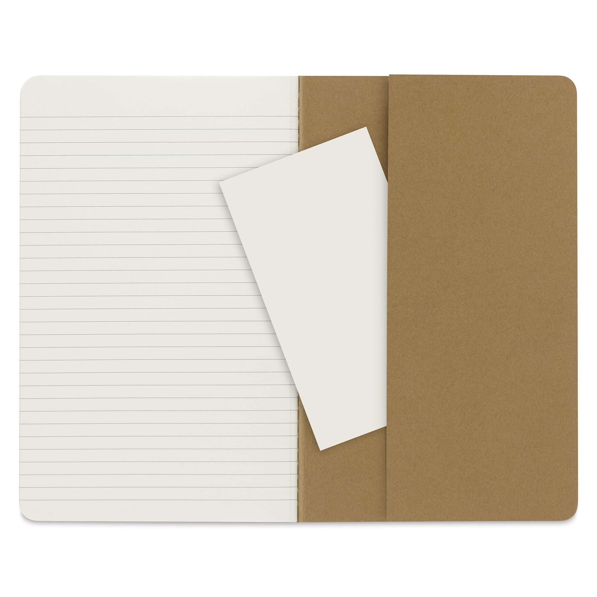 Moleskine Cahier Journals - 8-1/4" x 5", Ruled, Kraft, Pkg of 3, inside back cover