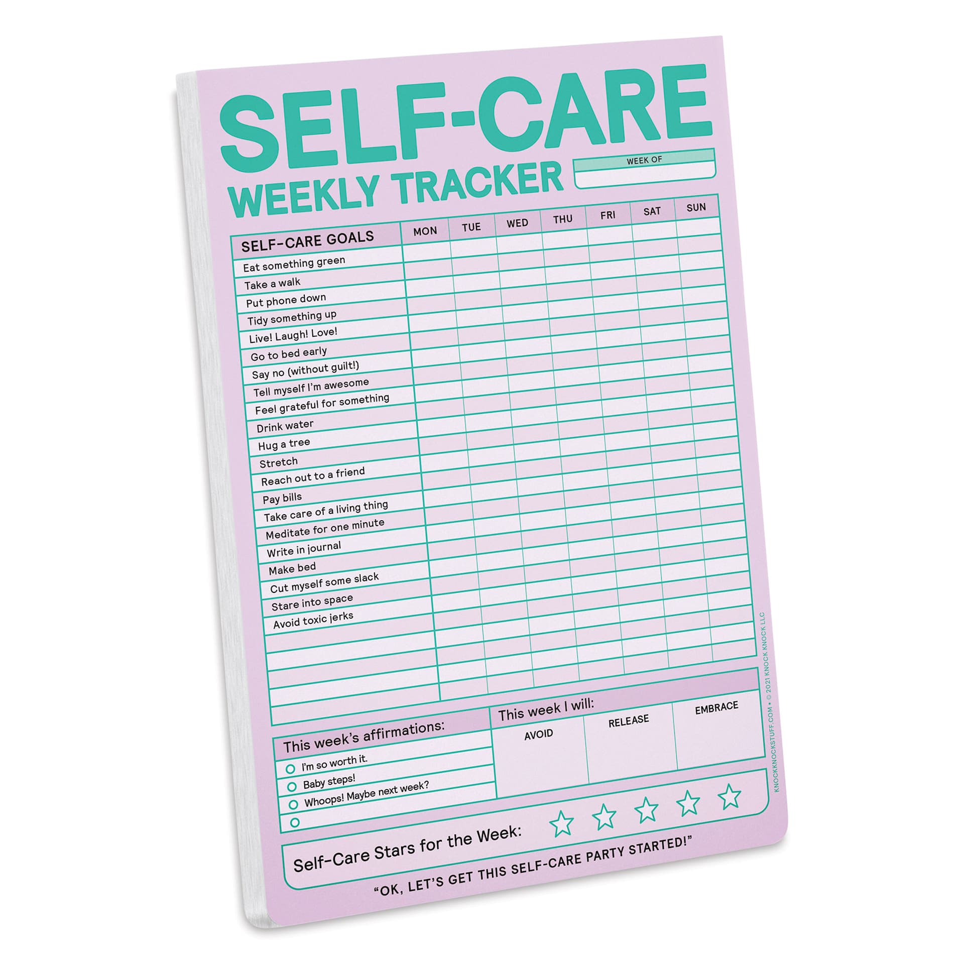 Knock Knock Self-Care Weekly Tracker Pad