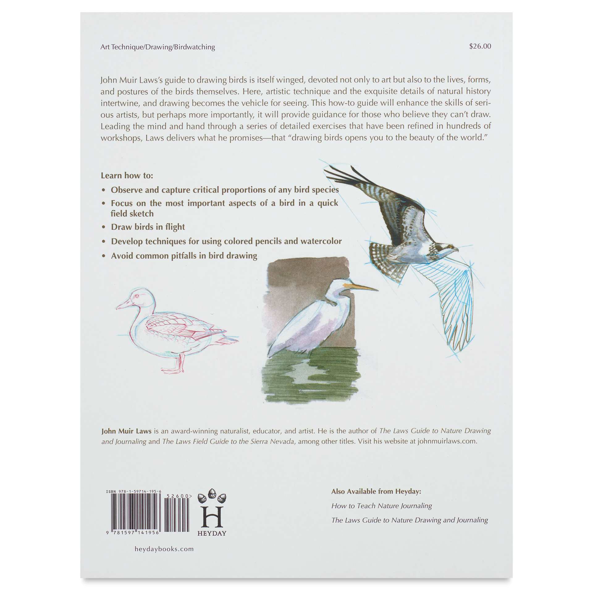 The Laws Guide to Drawing Birds, back cover