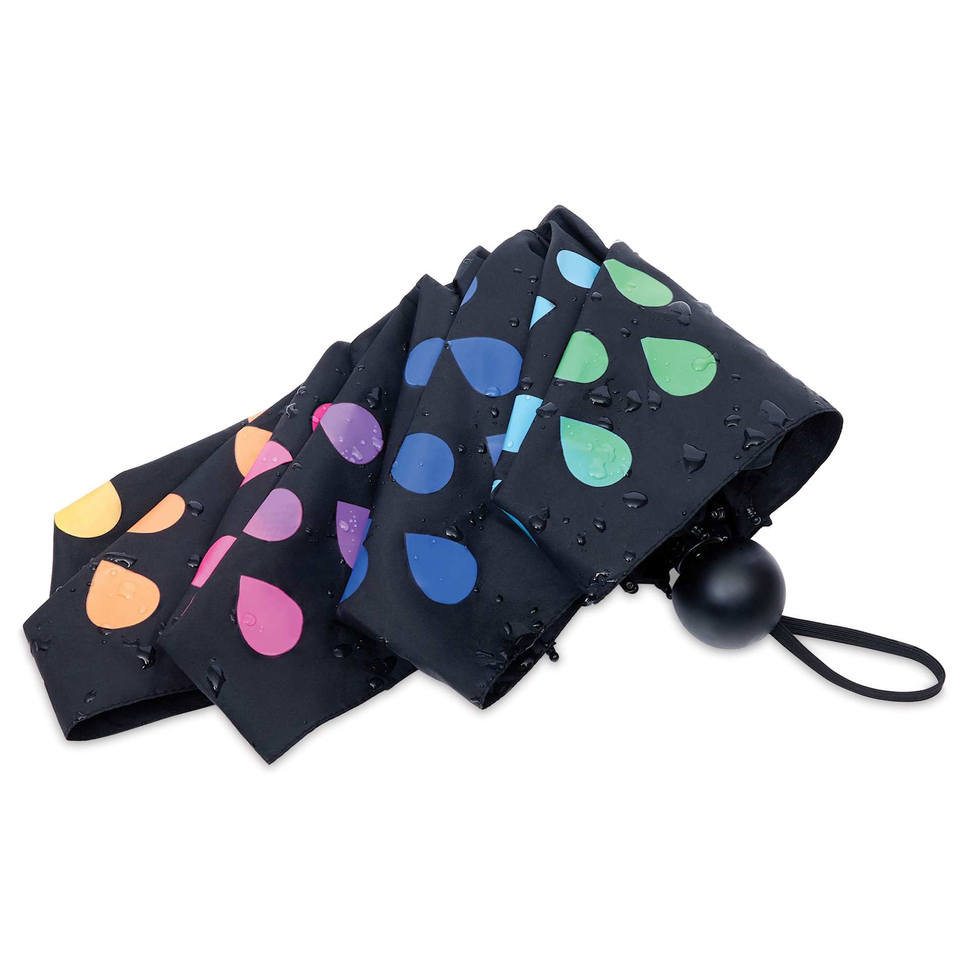Compact Color Change Umbrella, collapsed and color changed