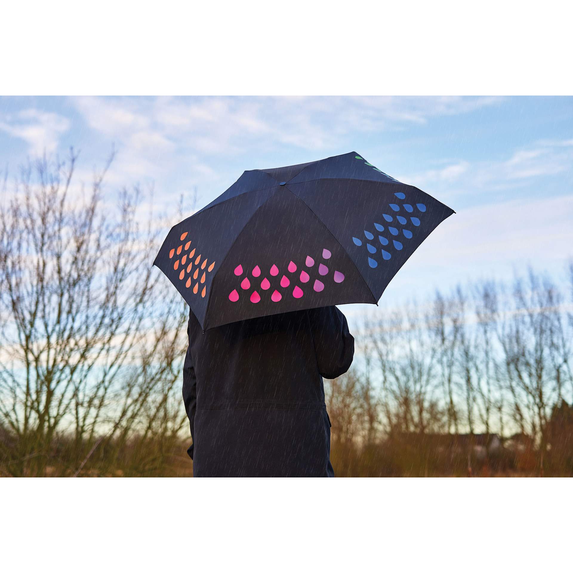Compact Color Change Umbrella, outside