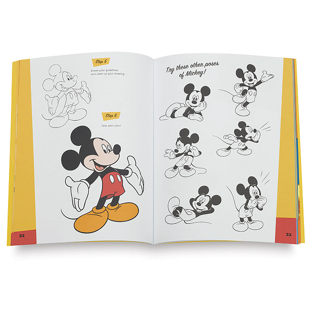 Learn to Draw Disney: Mickey Mouse and His Friends - Spread showing various Mickey poses
