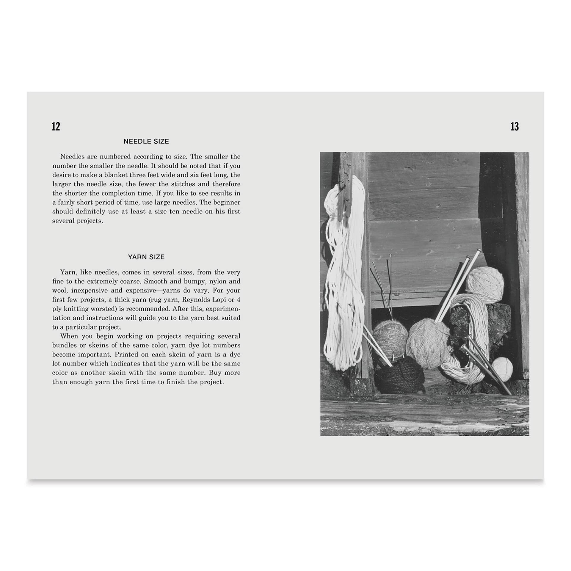 The Manly Art of Knitting, needle and yarn page