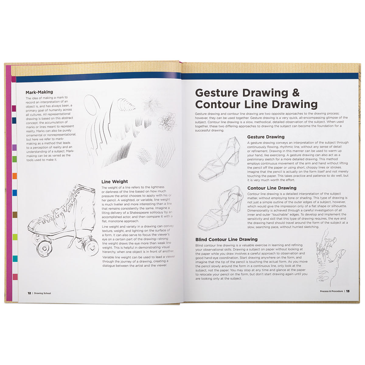 Drawing School: Fundamentals for the Beginner - Spread on Gesture and Contour Line Drawing