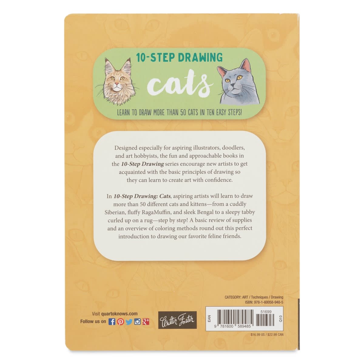 Walter Foster Ten-Step Drawing Book - Cats, back