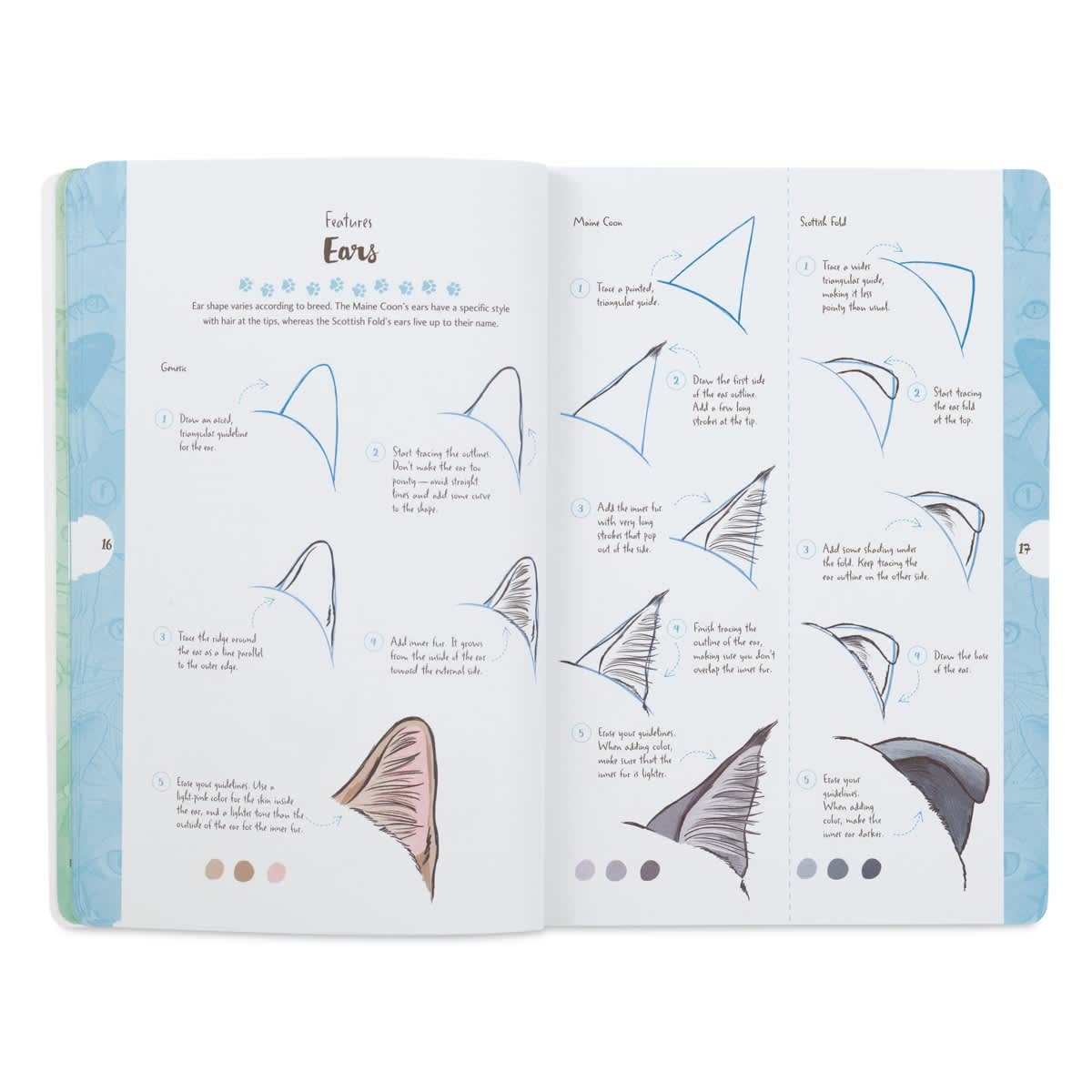 Walter Foster Ten-Step Drawing Book - Cats, Ears