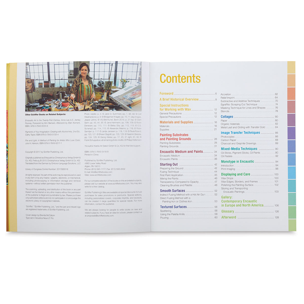 How to Create Encaustic Art - Spread of Table of Contents
