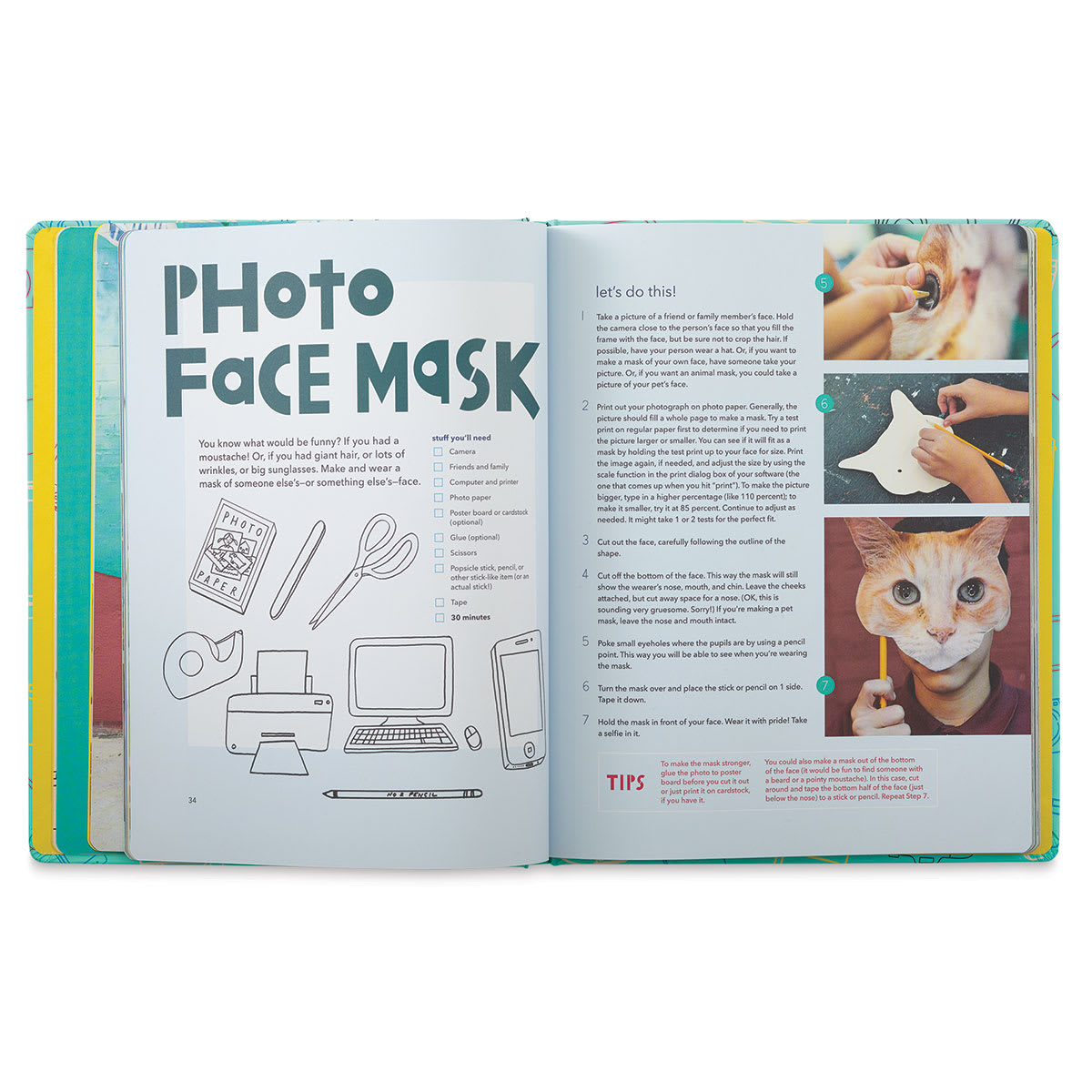 Go Photo! An Activity Book For Kids - Spread creatiang a Photo Face Mask
