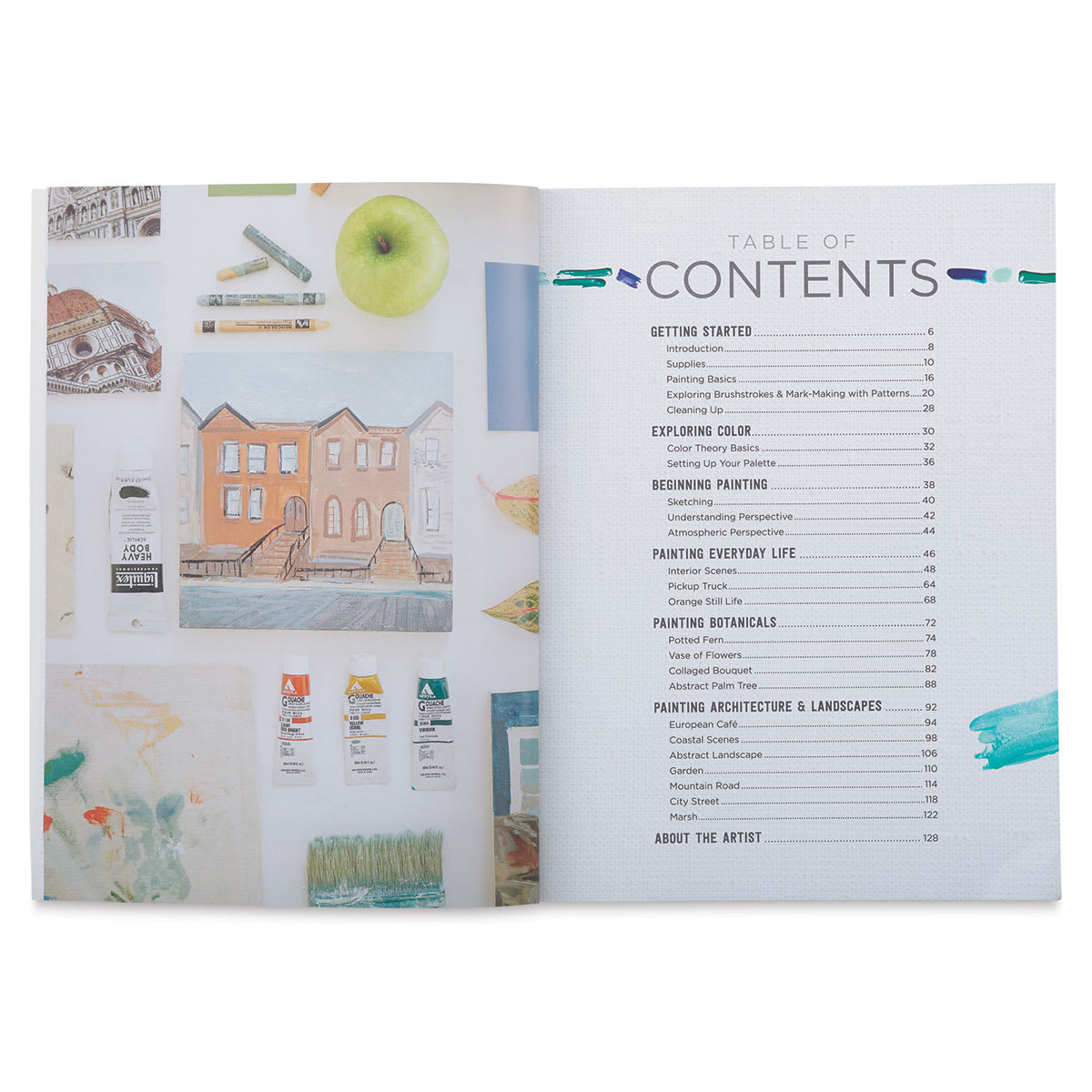 Modern Acrylic - Inside spread showing Table of Contents
