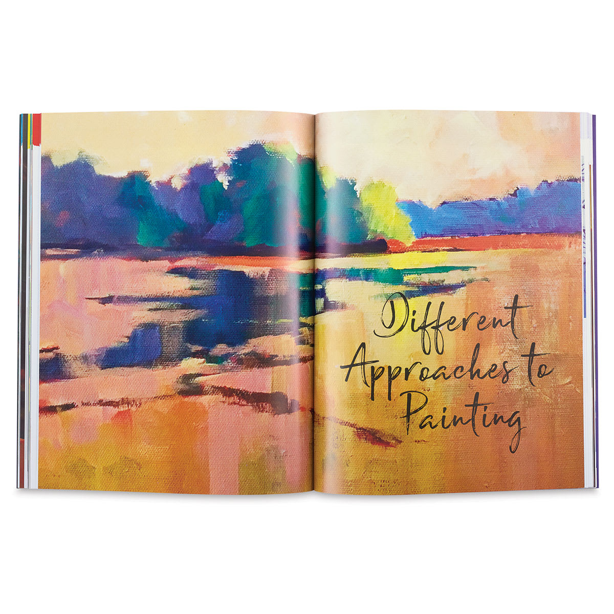 En Plein Air: Acrylic - Inside spread titled "Different approaches to painting"
