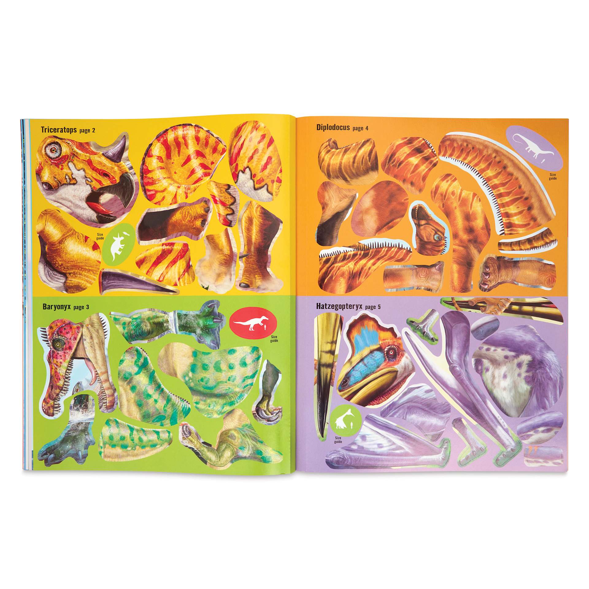 Usborne Build Your Own Sticker Book - Dinosaurs, Triceratops, Diploducus, Baryonyx, and Hatzegopteryx