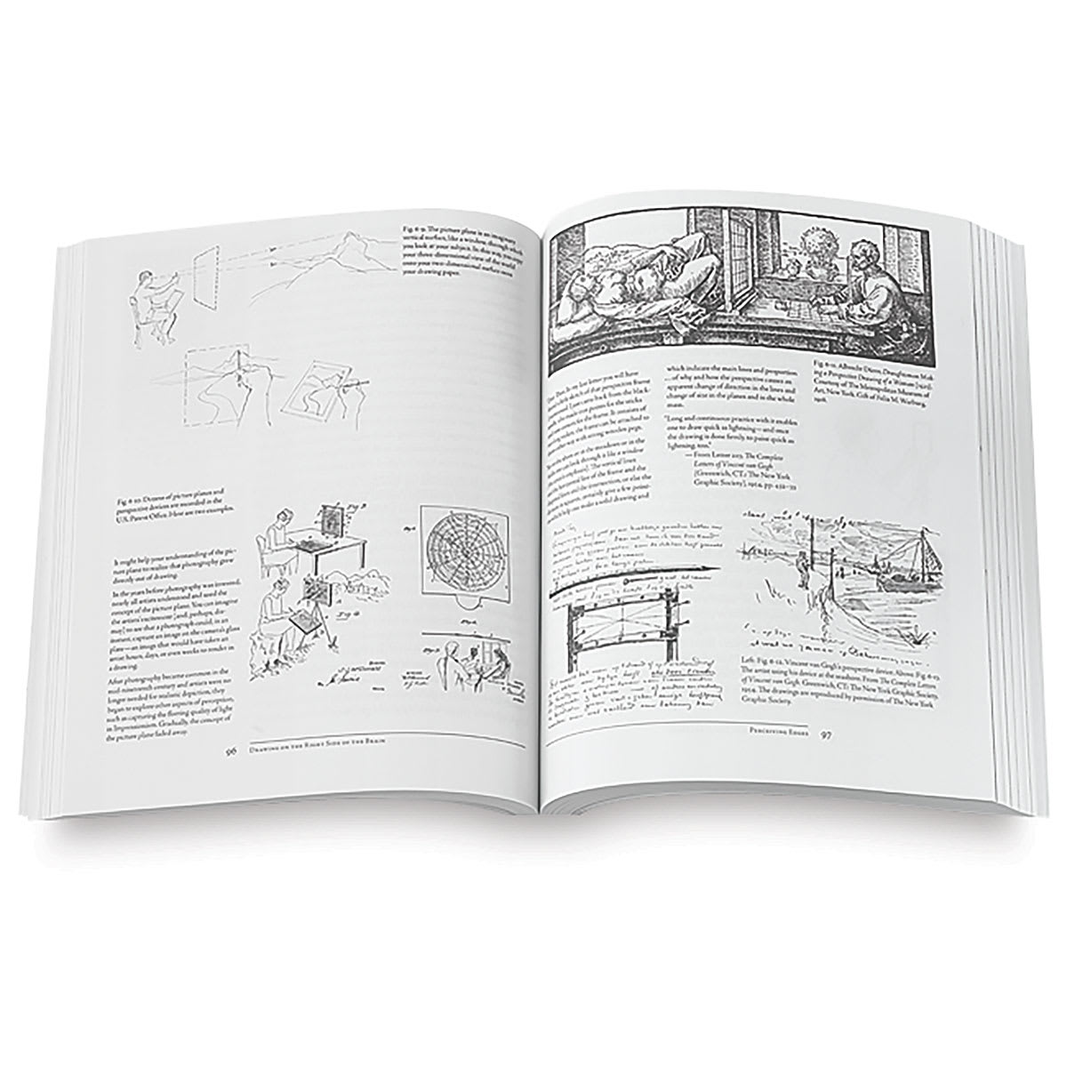 Drawing on the Right Side of the Brain - Inside spread of drawings and copy
