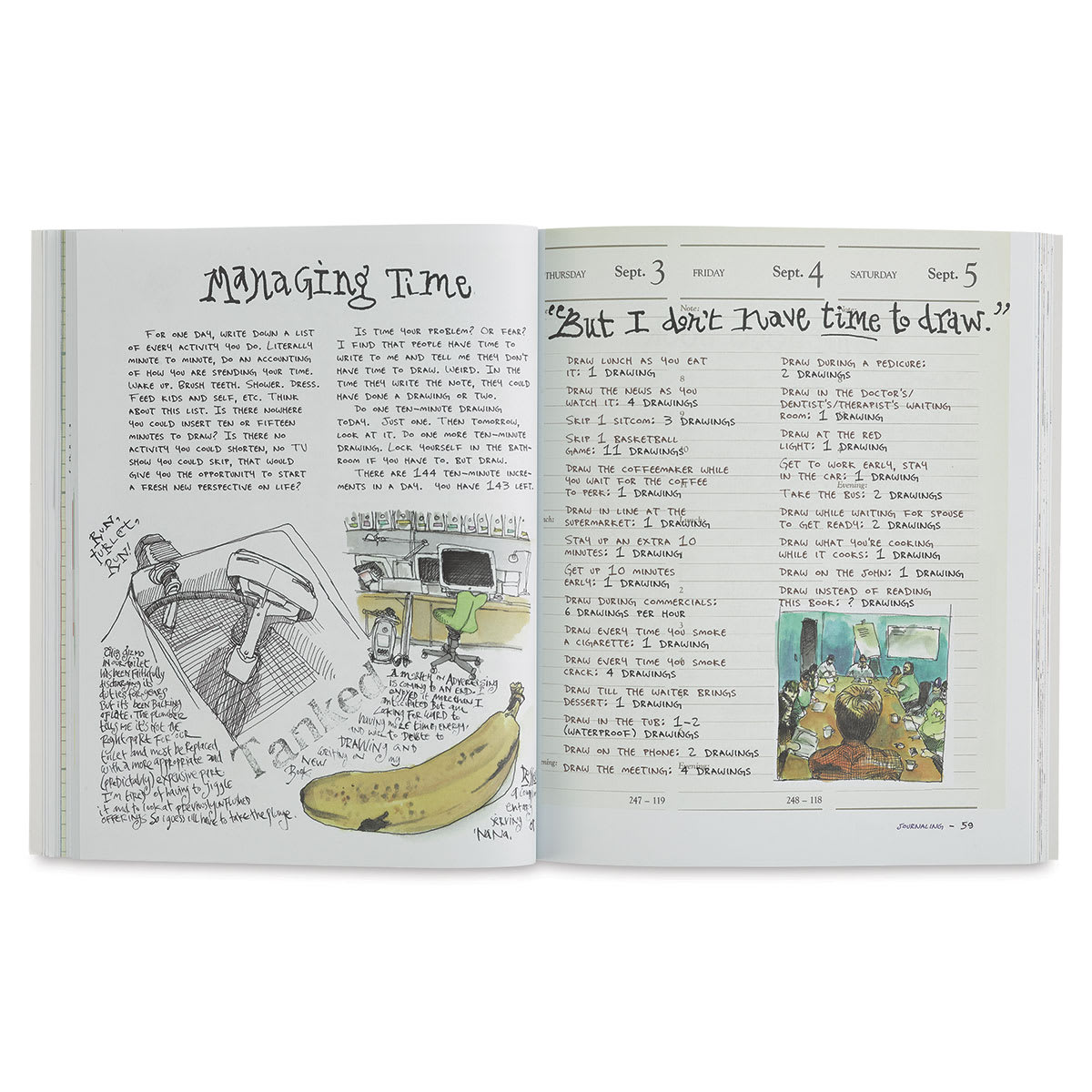 The Creative License, Managing Time page