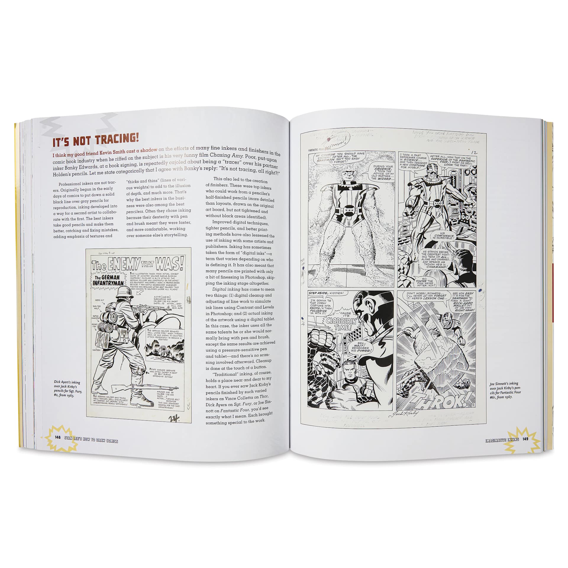 Stan Lee’s How to Draw Comics, inking vs tracing