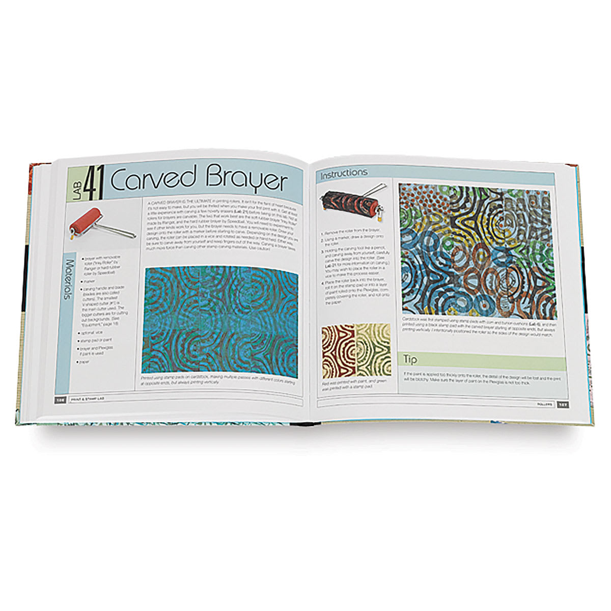 Print & Stamp Lab - Spread on using Carved Brayer
