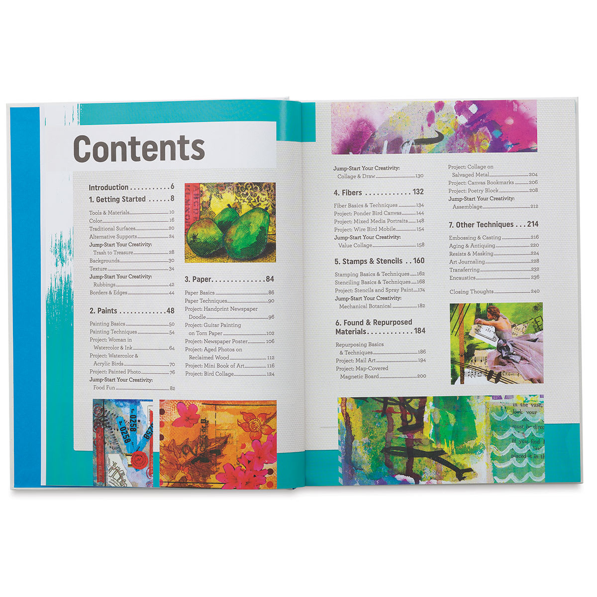 The Complete Book of Mixed Media Art - Inside spread of Table of Contents
