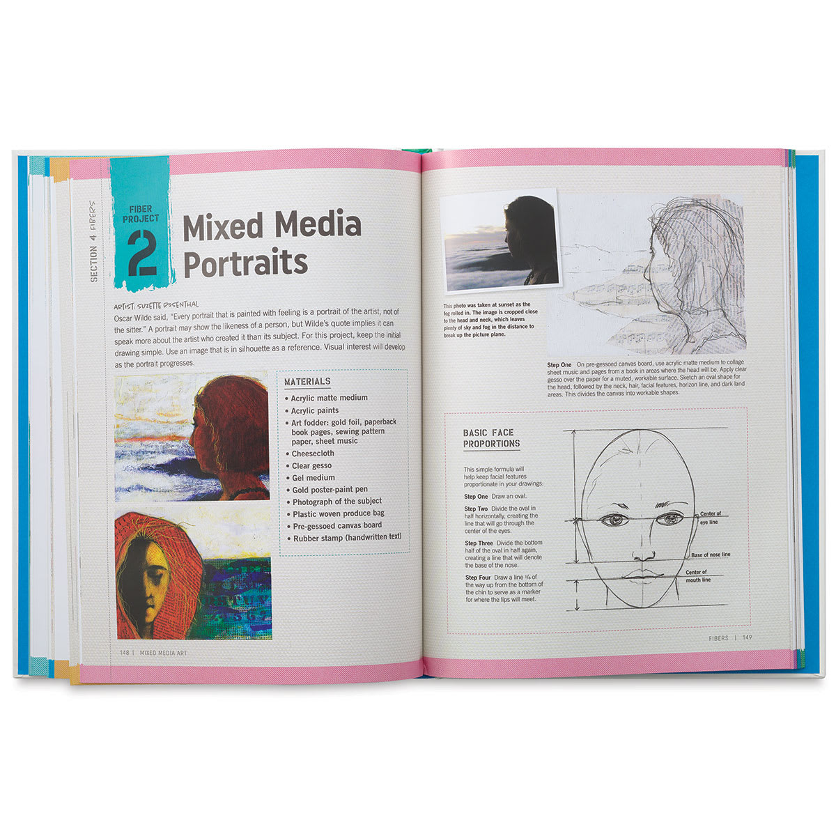 The Complete Book of Mixed Media Art - Inside spread titled Mixed Media Portraits
