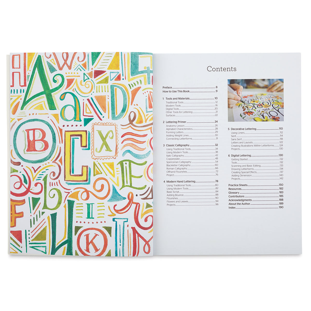 The Complete Photo Guide to Hand Lettering and Calligraphy - Spread of Table of Contents
