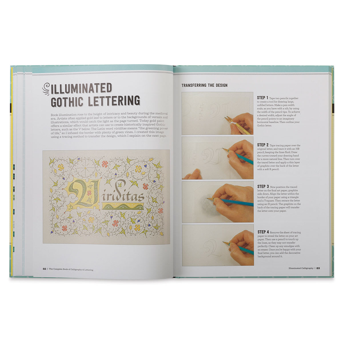The Complete Book of Calligraphy & Lettering - Inside spread with instructions on Gothic lettering