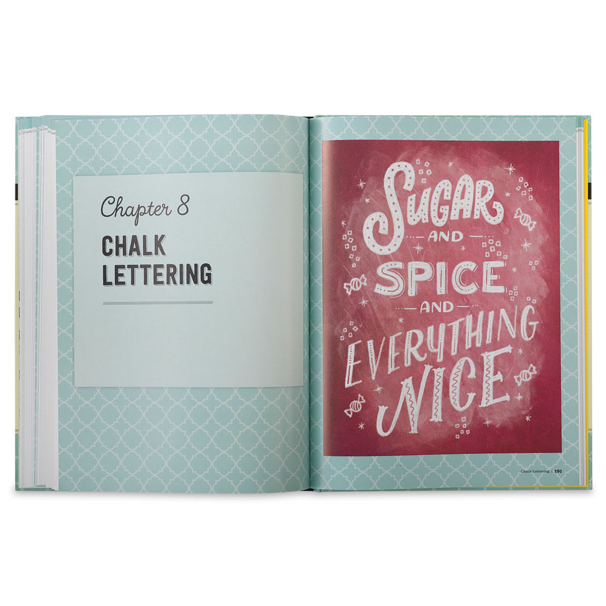 The Complete Book of Calligraphy & Lettering - Spread showing start of Chapter 8 Chalk Lettering