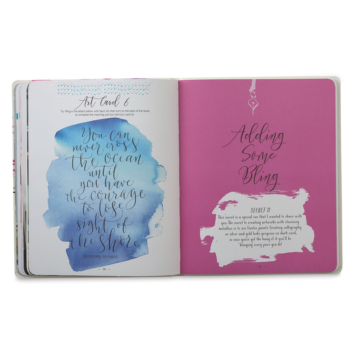 Secrets of Modern Calligraphy - Spread about adding Bling
