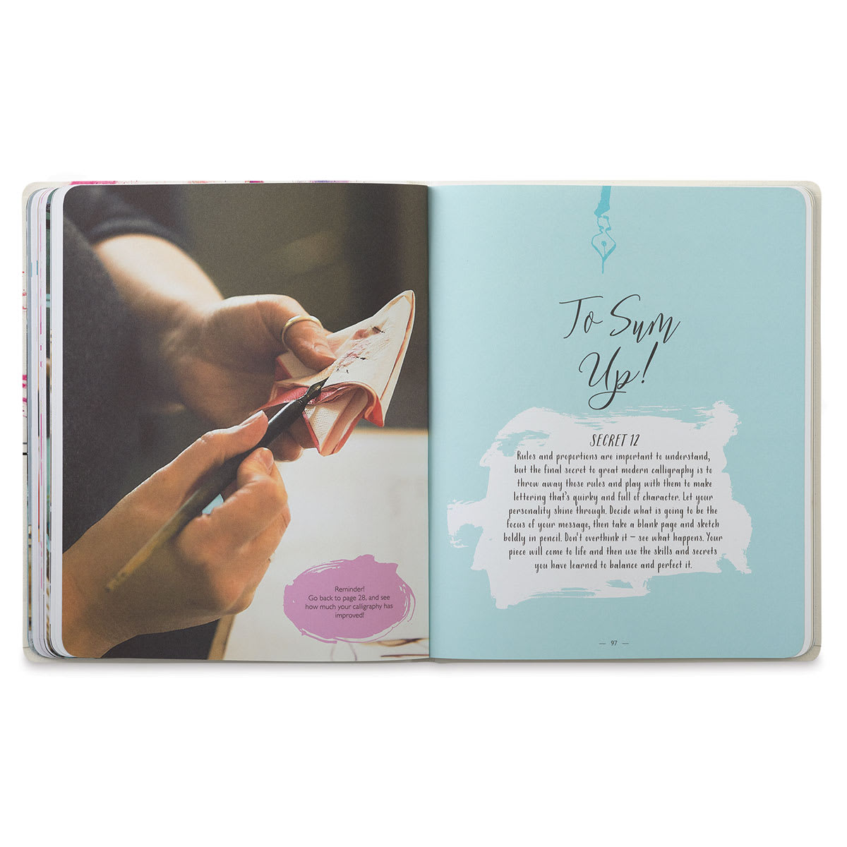 Secrets of Modern Calligraphy - Spread showing Summary
