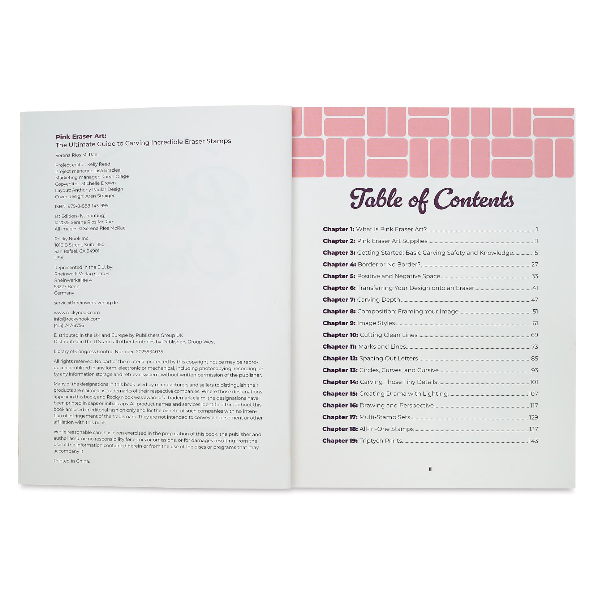 Pink Eraser Art: The Ultimate Guide to Carving Incredible Eraser Stamps, table of contents