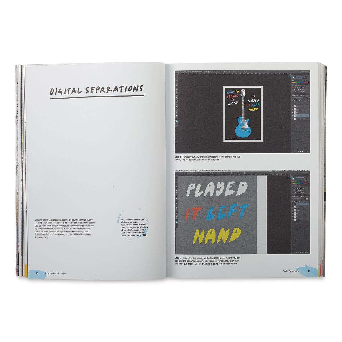 Screenprinting: The Ultimate Studio Guide - Spread of Chapter on Digital Separations